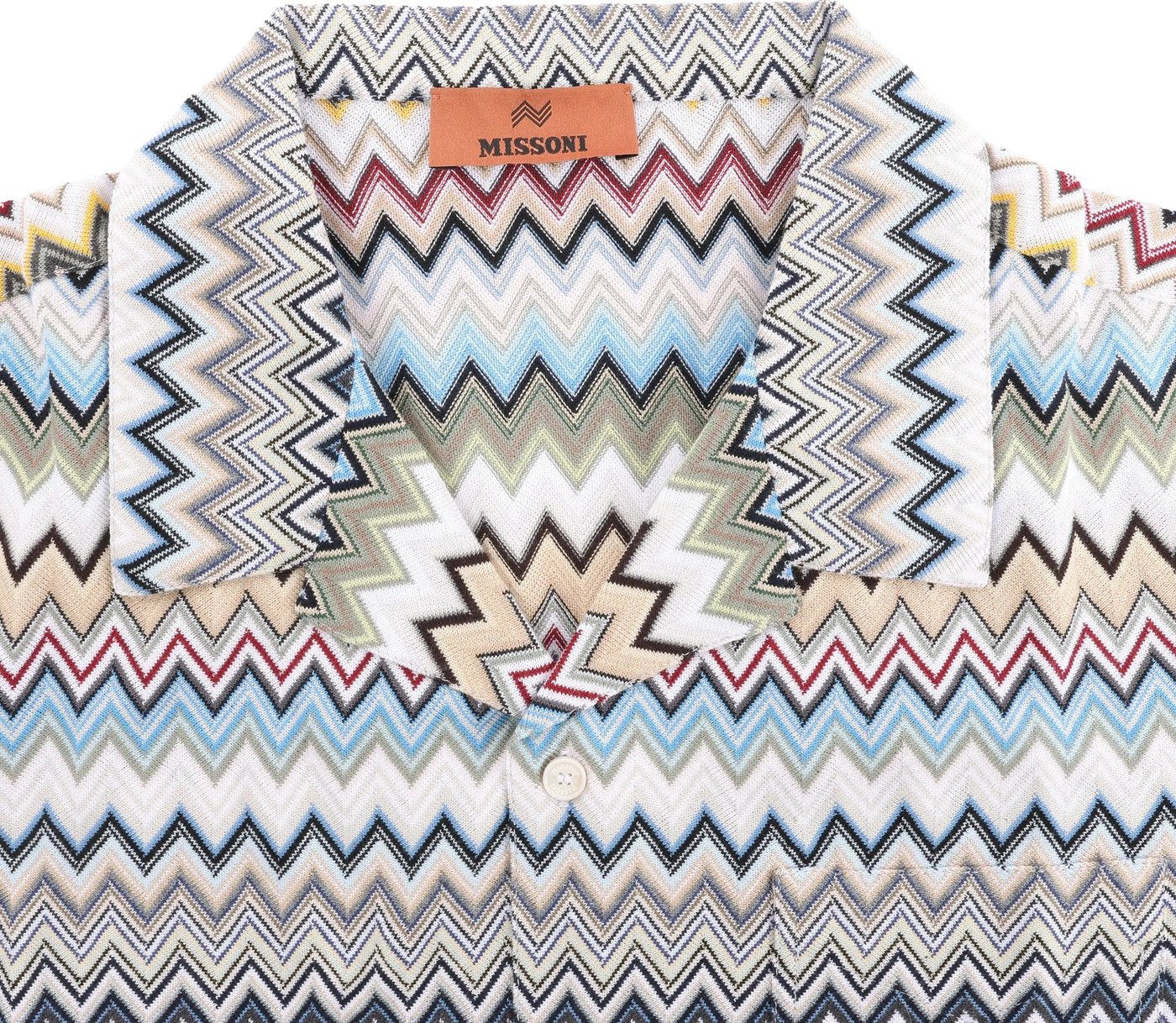 Missoni PATTERNED Short Sleeve Shirt in Gray x Multicolor, Size 48 IT