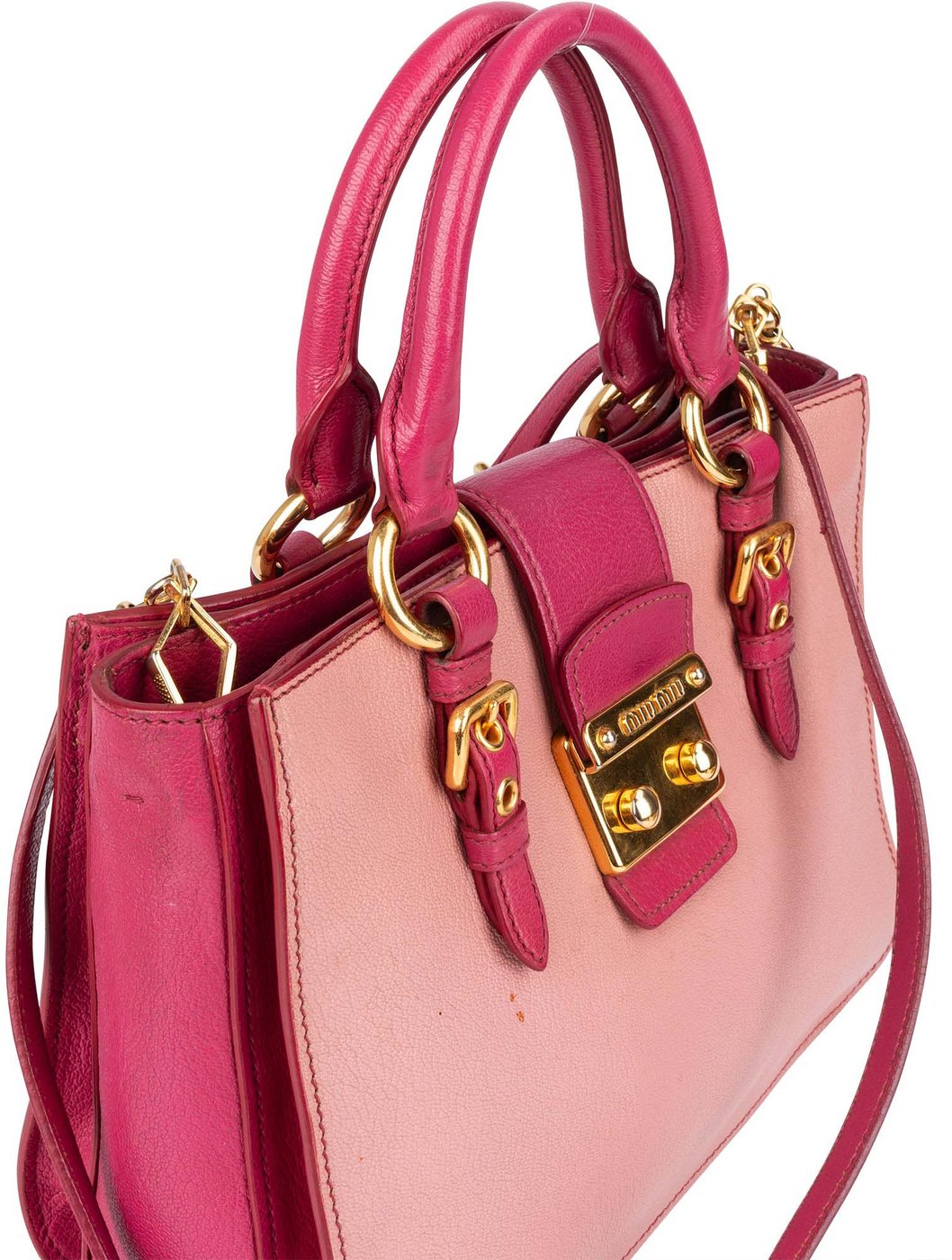 Miu Miu Leather Madras Bicolore Handbag