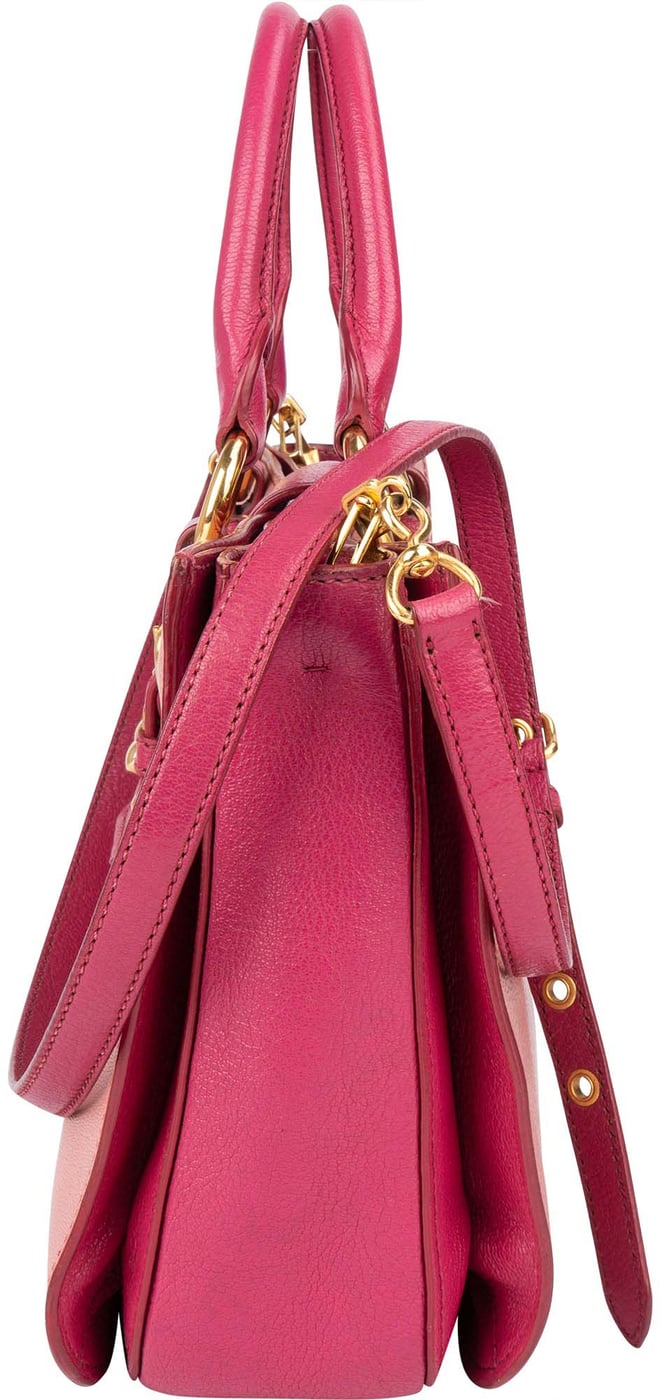 Miu Miu Leather Madras Bicolore Handbag