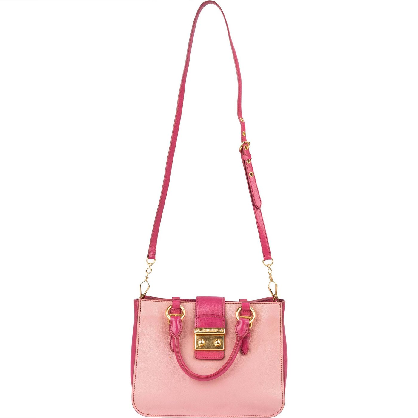 Miu Miu Leather Madras Bicolore Handbag