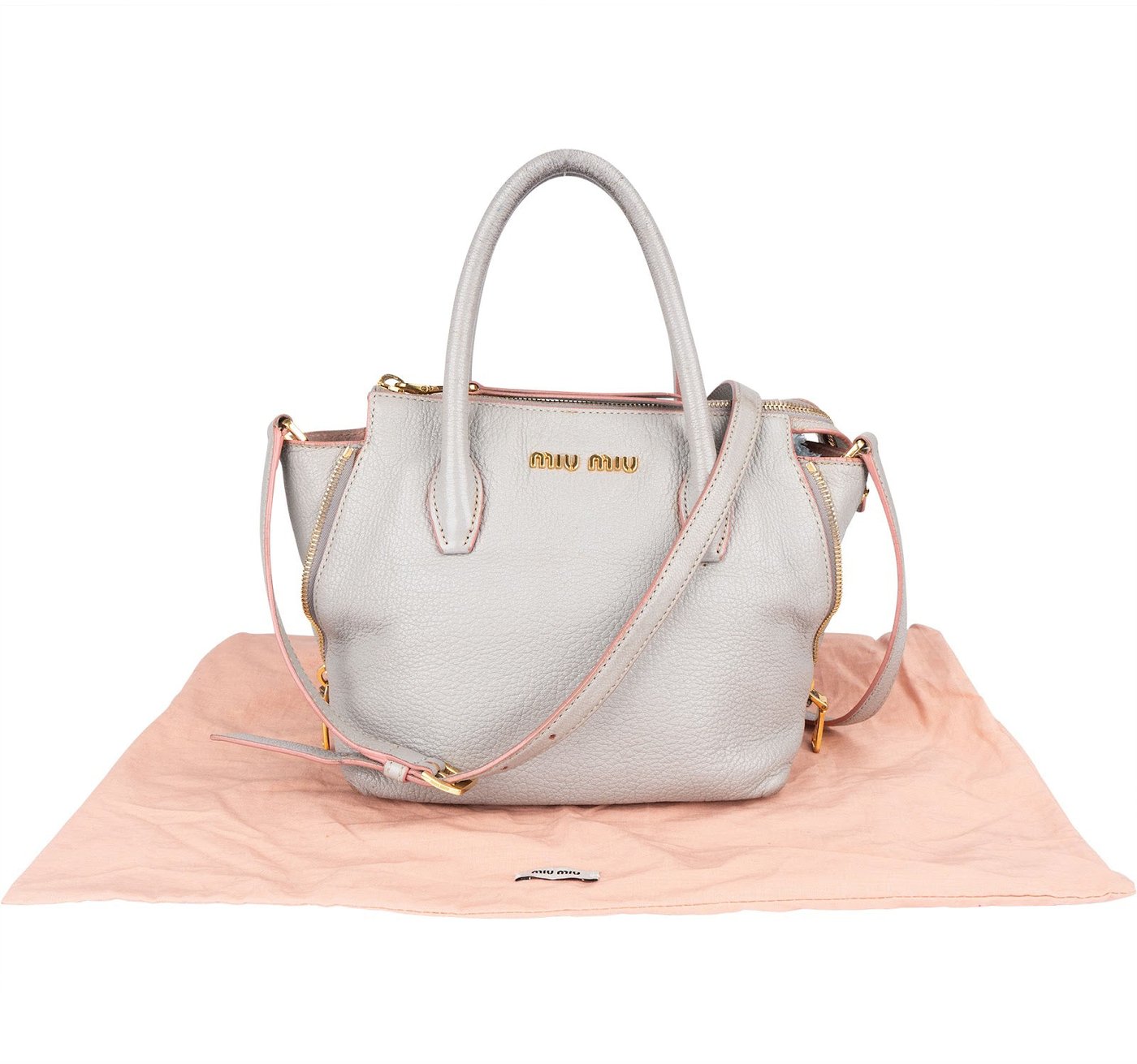 Miu Miu Vitello Leather Madras Handbag