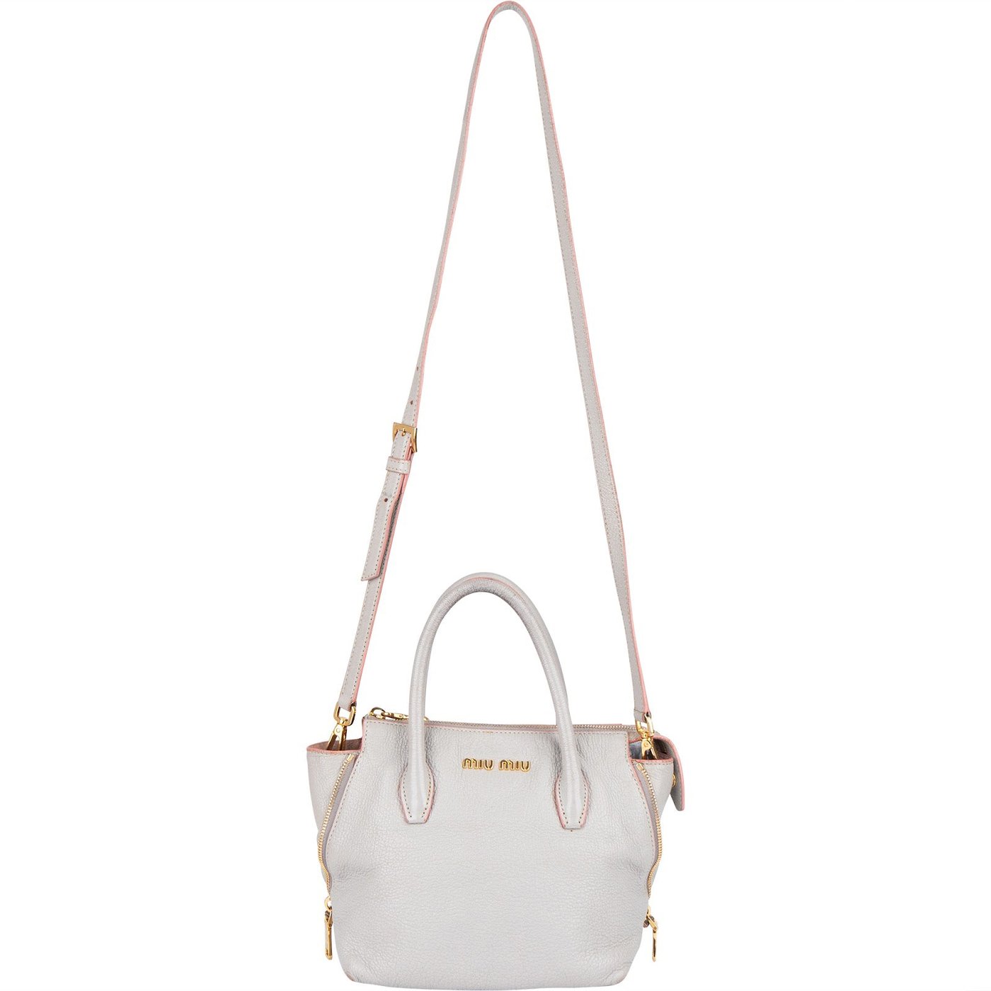 Miu Miu Vitello Leather Madras Handbag