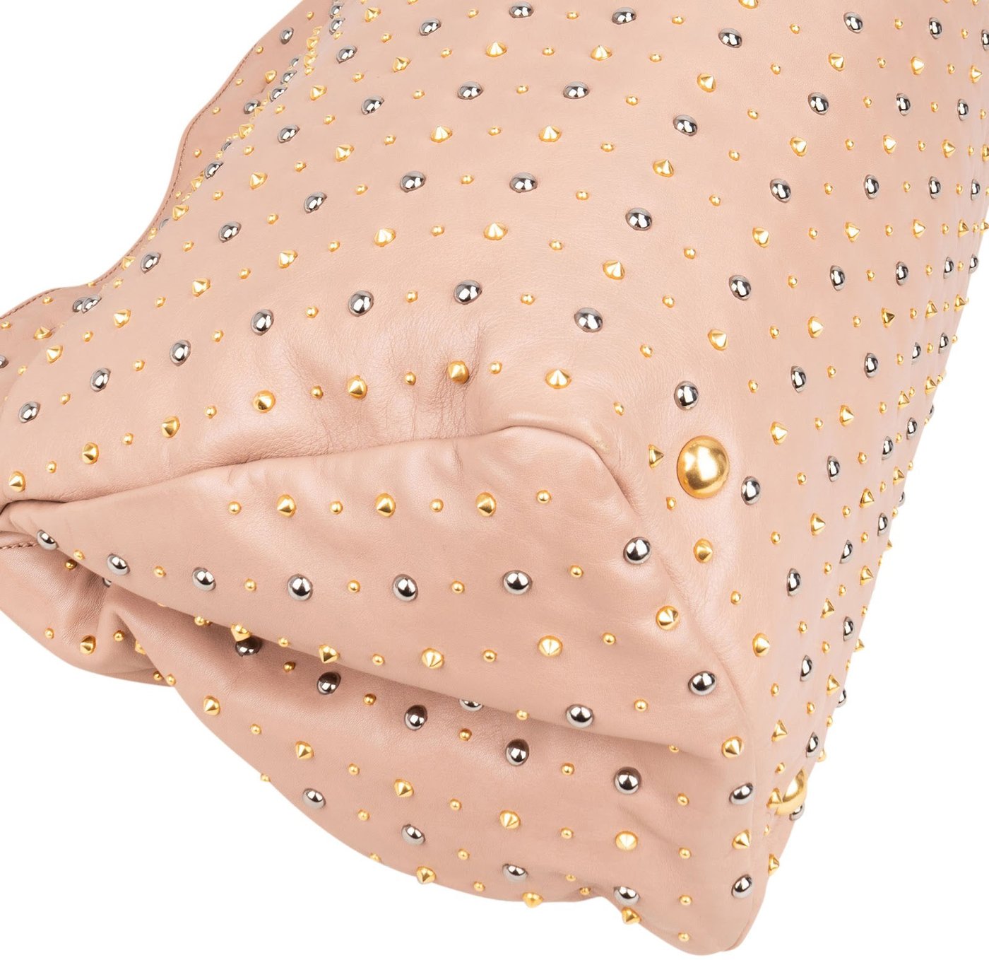 Miu Miu Studded Vitello Lux Tote Handbag