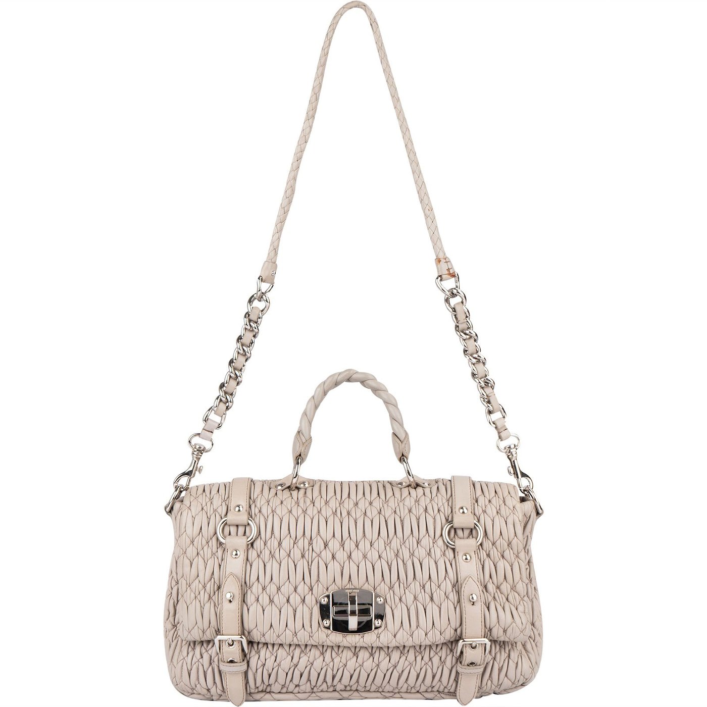Miu Miu Quilted Leather Coffer Handbag