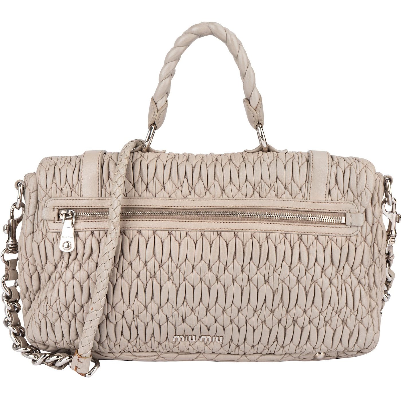 Miu Miu Quilted Leather Coffer Handbag