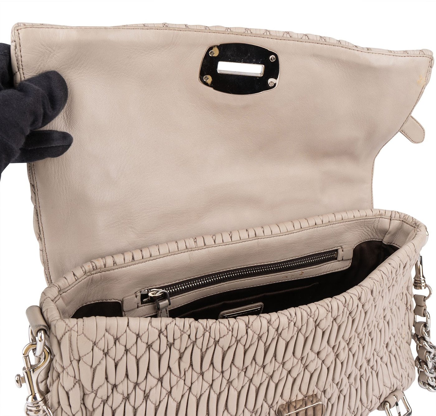 Miu Miu Quilted Leather Coffer Handbag