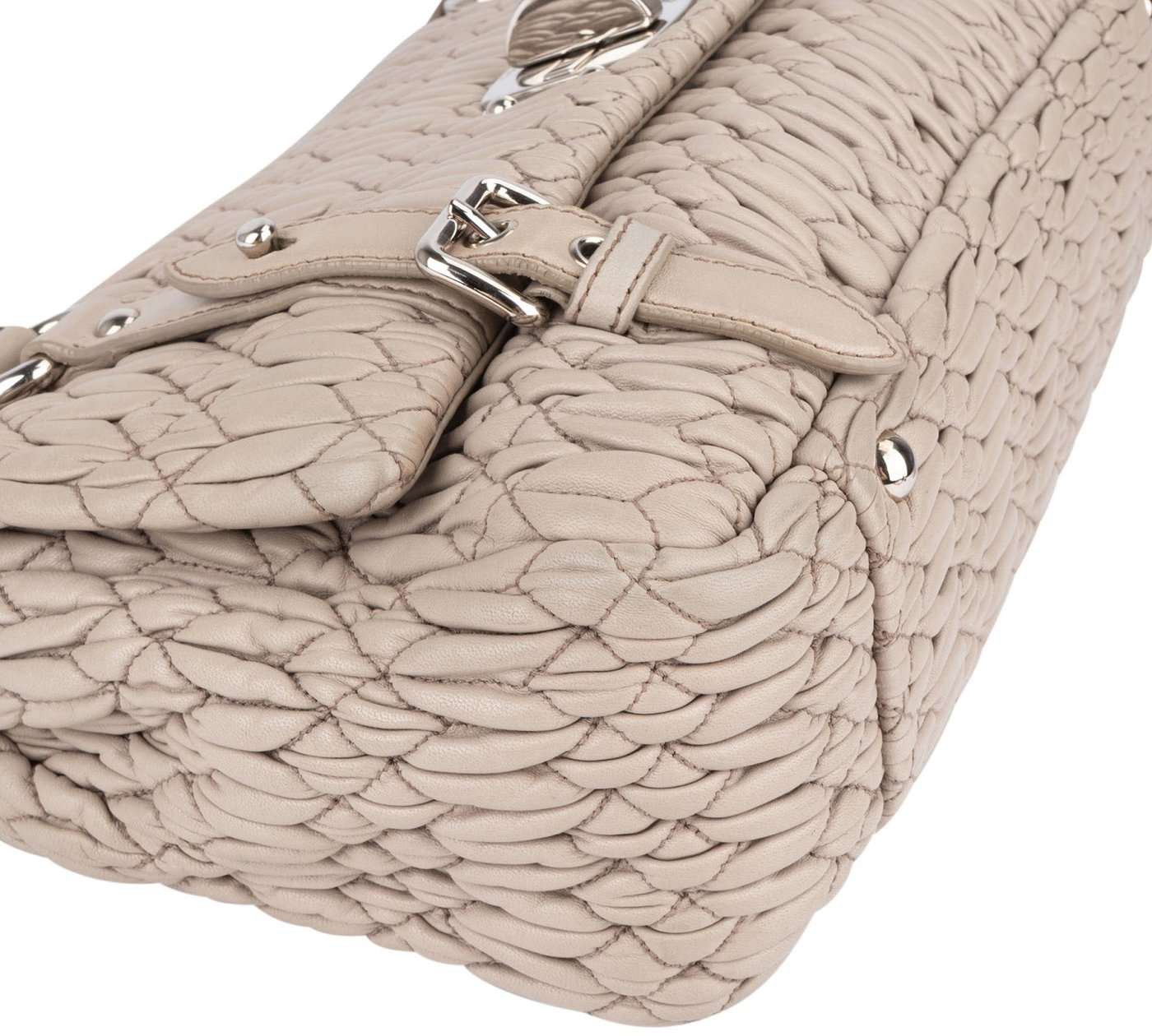 Miu Miu Quilted Leather Coffer Handbag