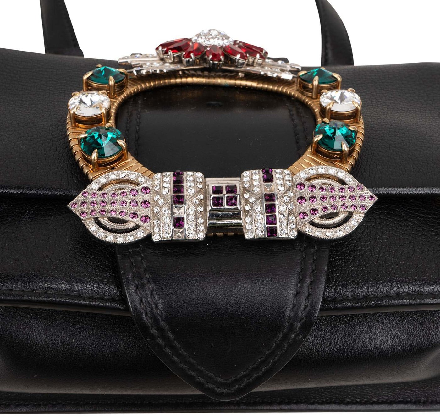 Miu Miu Madras Crystal Leather Crossbody Bag