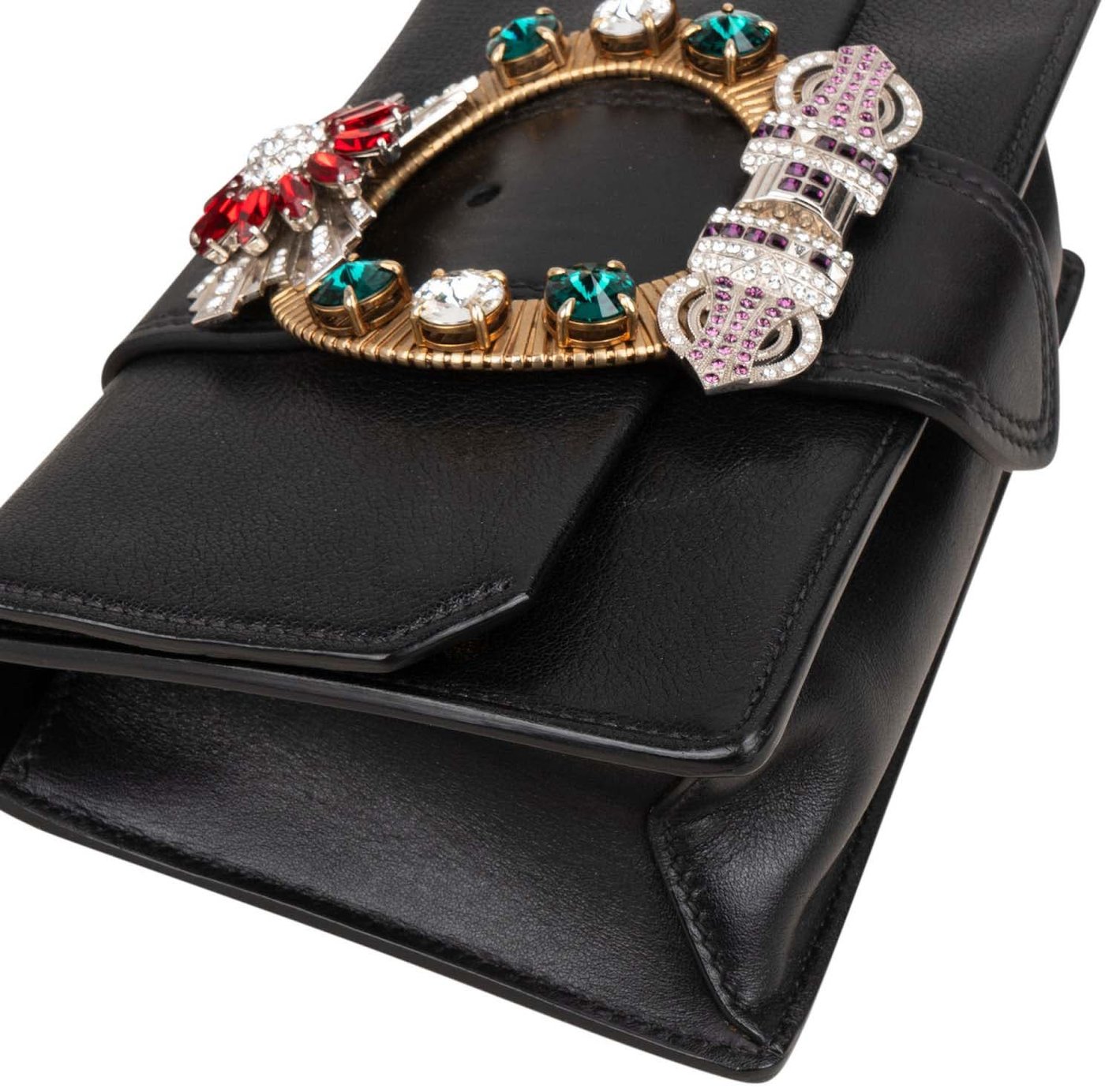 Miu Miu Madras Crystal Leather Crossbody Bag