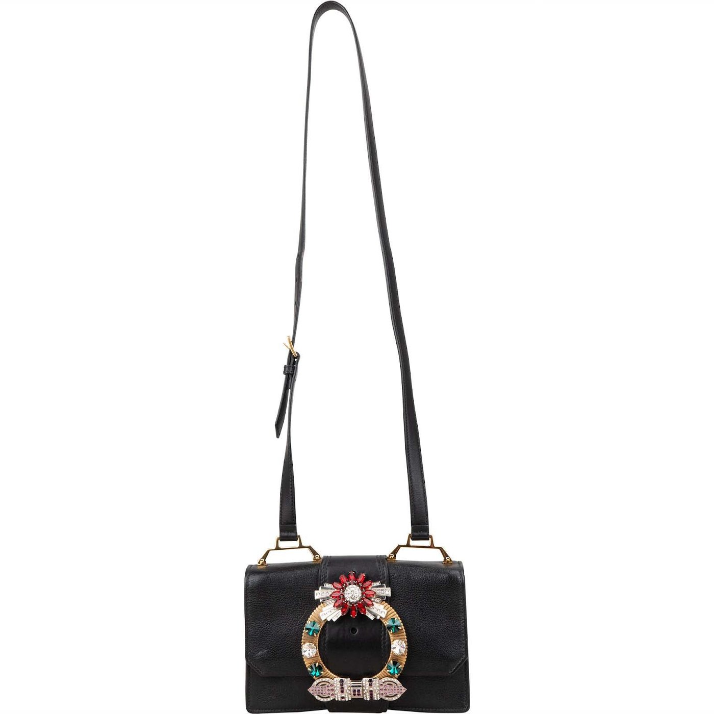 Miu Miu Madras Crystal Leather Crossbody Bag
