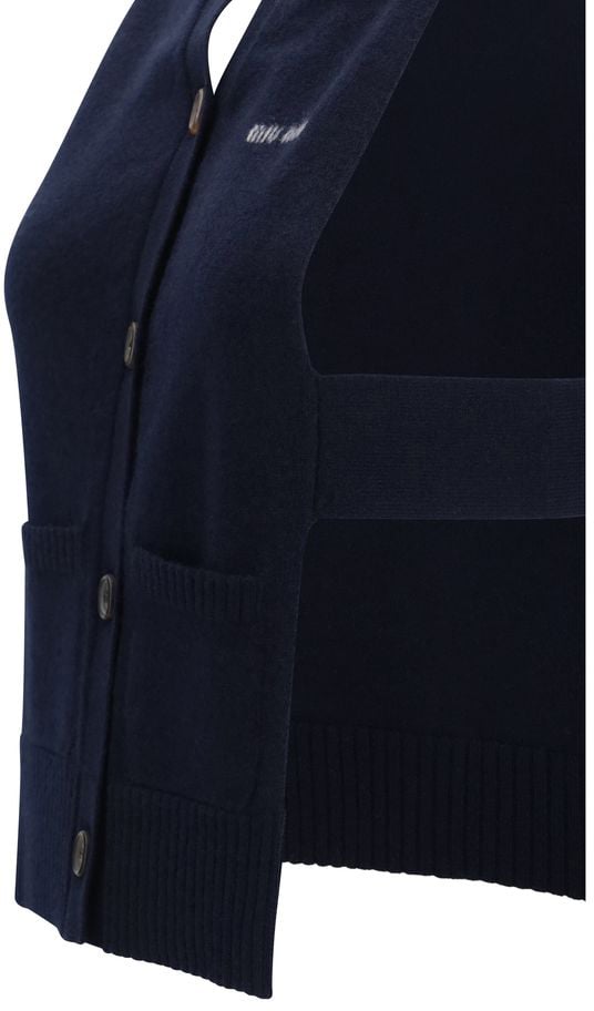Miu Miu Blue Cashmere Sleeveles Sweater
