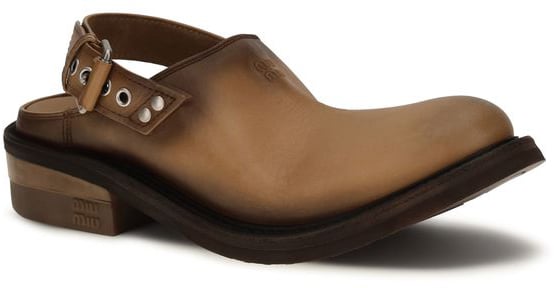 Black Closed Toe Leather Slingback Sandals