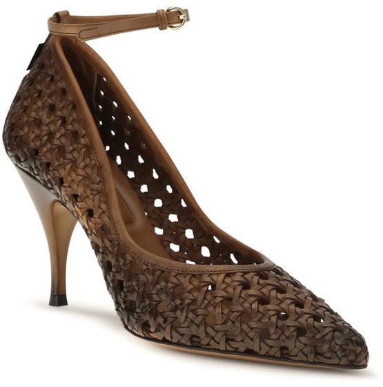 Miu Miu Beige Calf Leather Bos Taurus High Heel Pumps