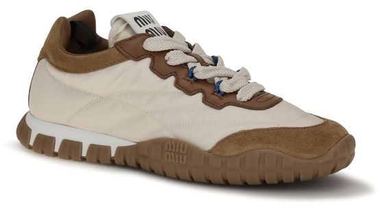 Miu Miu Beige Polyamide Athletic Sneakers