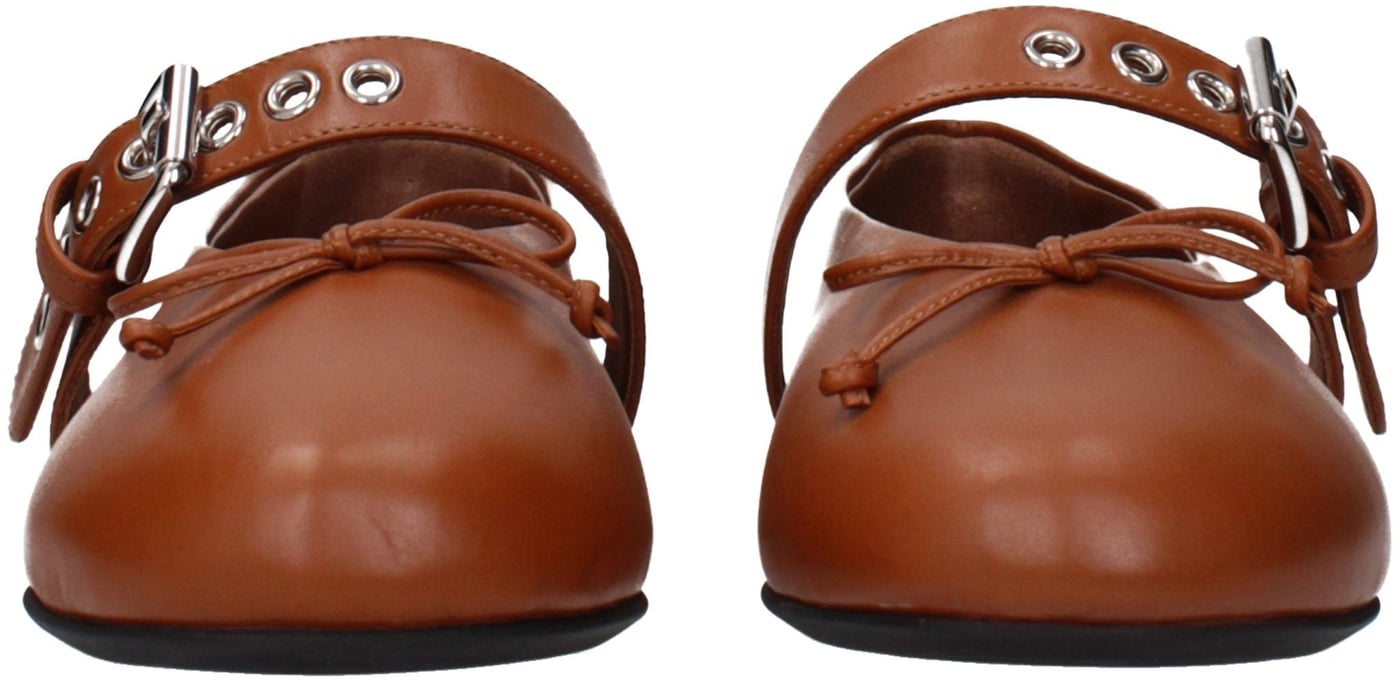 Miu Miu Brown Leather Ballet Flats