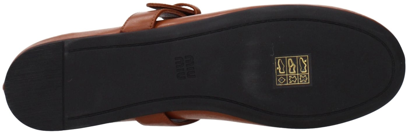 Miu Miu Brown Leather Ballet Flats