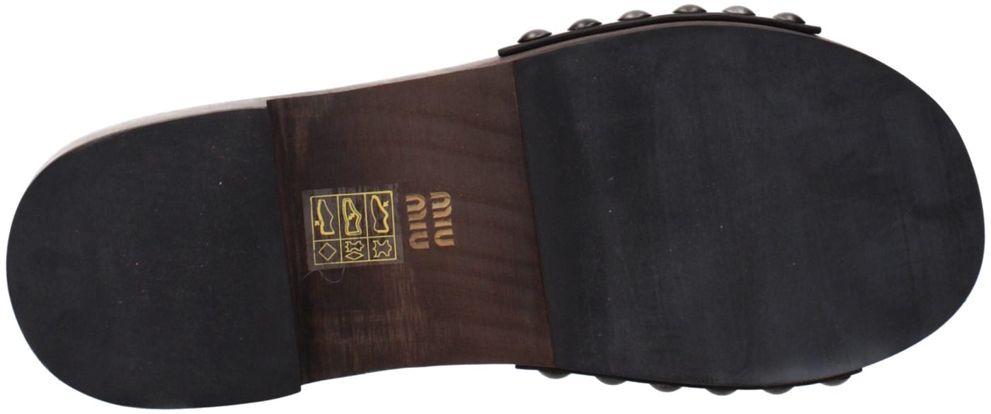 Miu Miu Black Leather Slippers