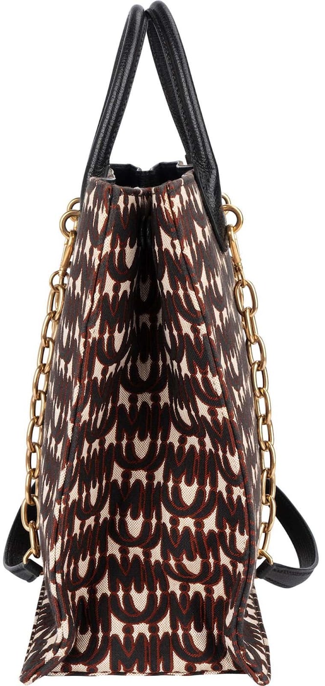 Miu Miu Jacquard Fabric Tote Handbag