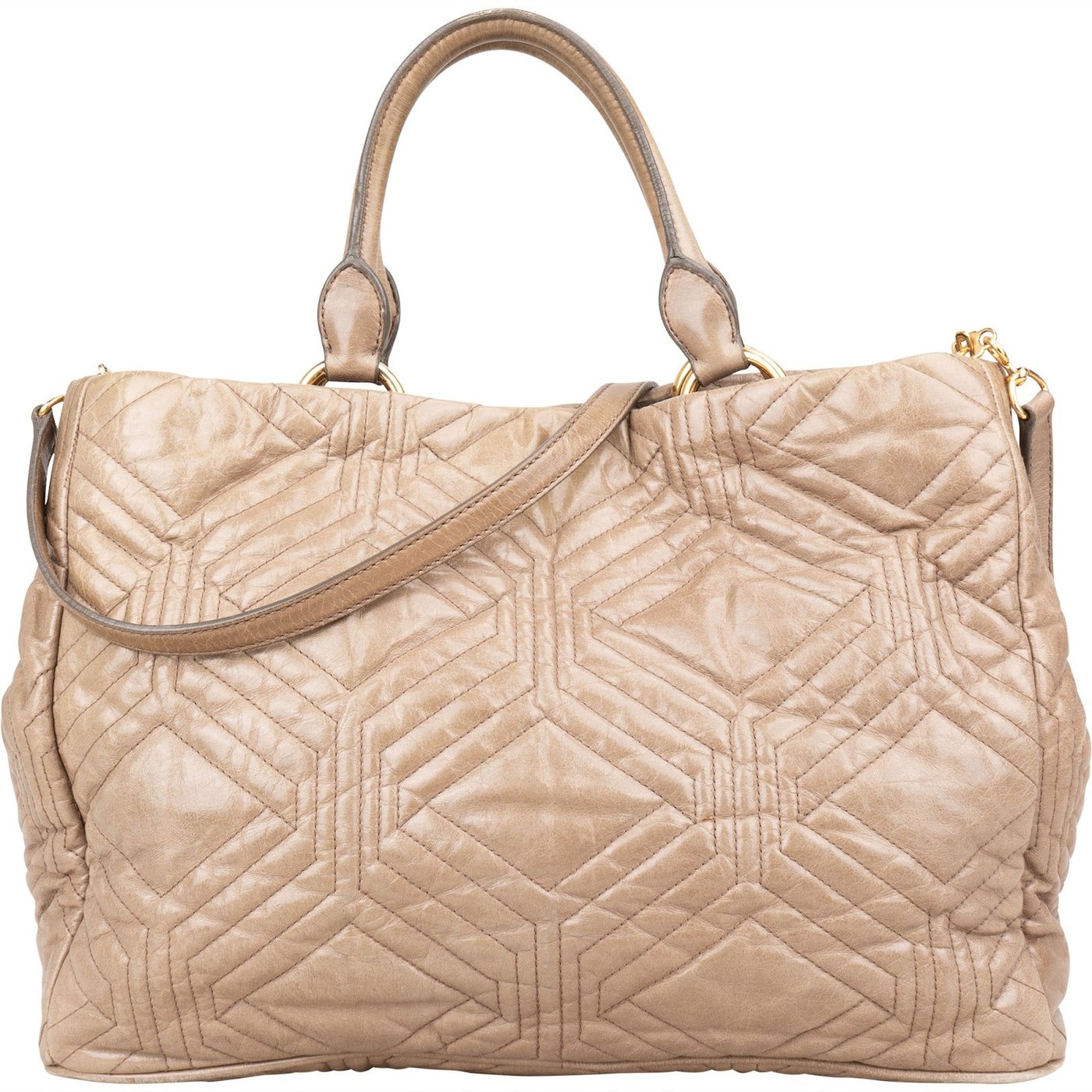 Miu Miu Quilted Geometric Leather Handbag