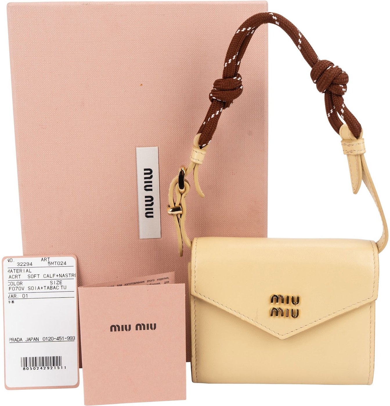 Miu Miu Soft Calf Leather Mini Wallet Handbag