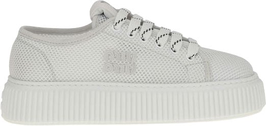 Miu Miu White Polyamide Platform Sneakers