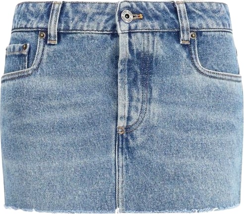 Miu Miu Blue Cotton Mini Skirt