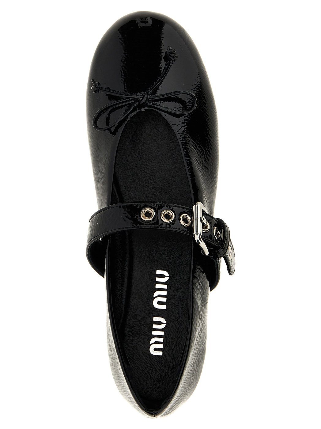Miu Miu Black Calfskin Ballet Flats