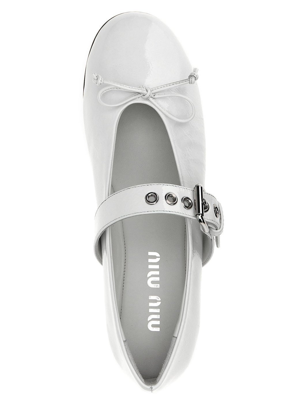 Miu Miu White Calfskin Ballet Flats