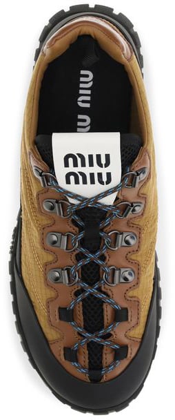 Miu Miu Beige Polyamide Athletic Sneakers