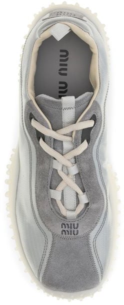 Miu Miu Gray Recycled Polyamide Chunky Sneakers