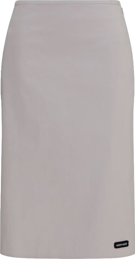Miu Miu Gray Cotton Midi Skirt