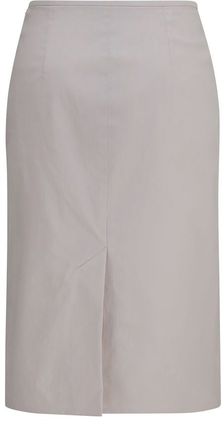 Miu Miu Gray Cotton Midi Skirt