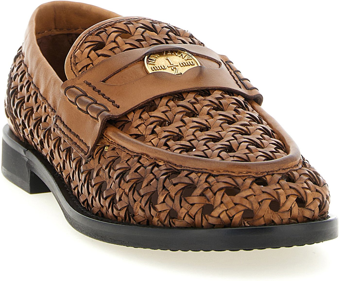 Miu Miu Brown Calfskin Slip-On Loafers