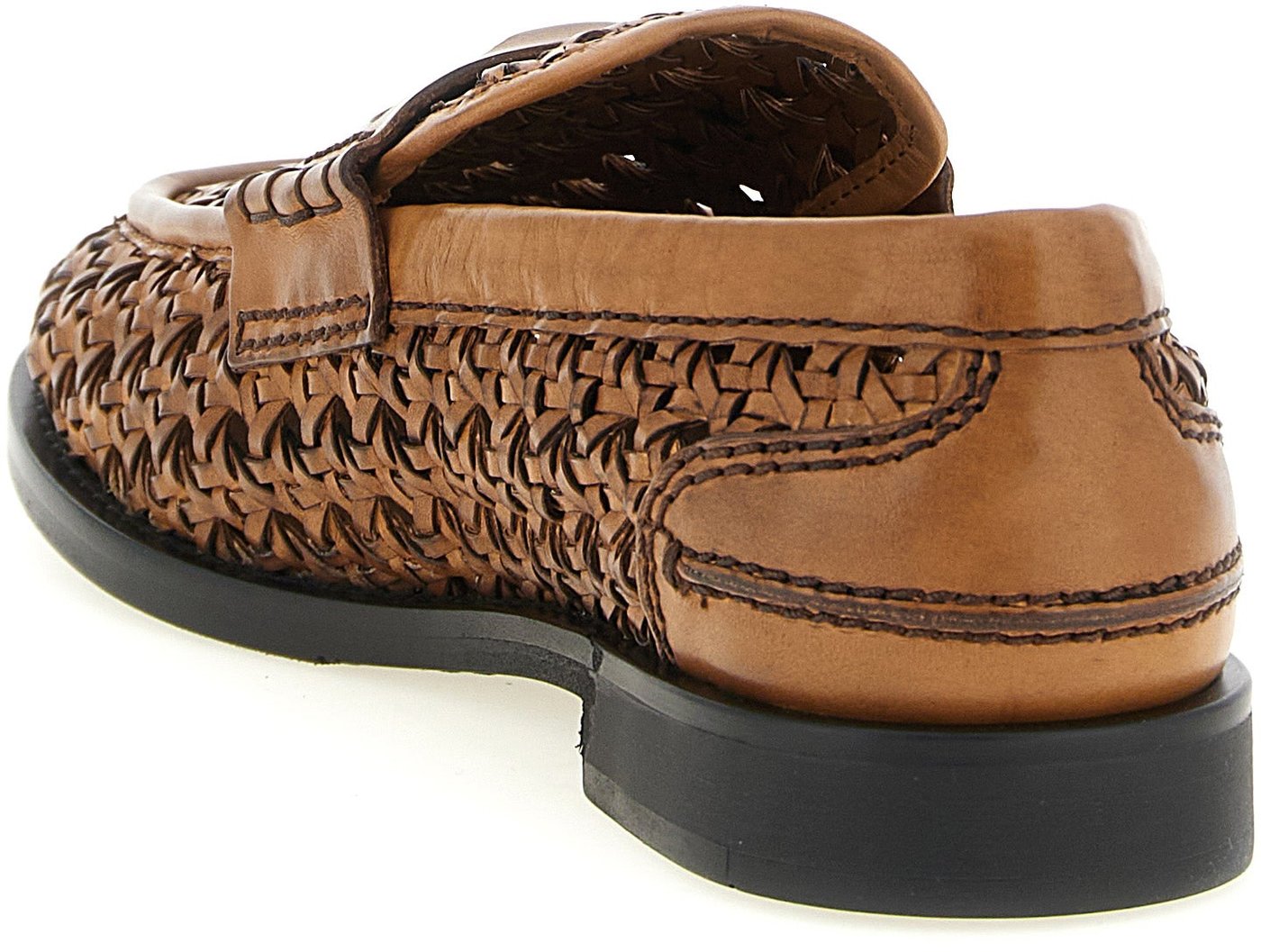 Miu Miu Brown Calfskin Slip-On Loafers
