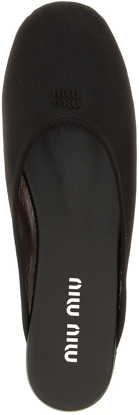 Miu Miu Black Recycled Polyester Flats