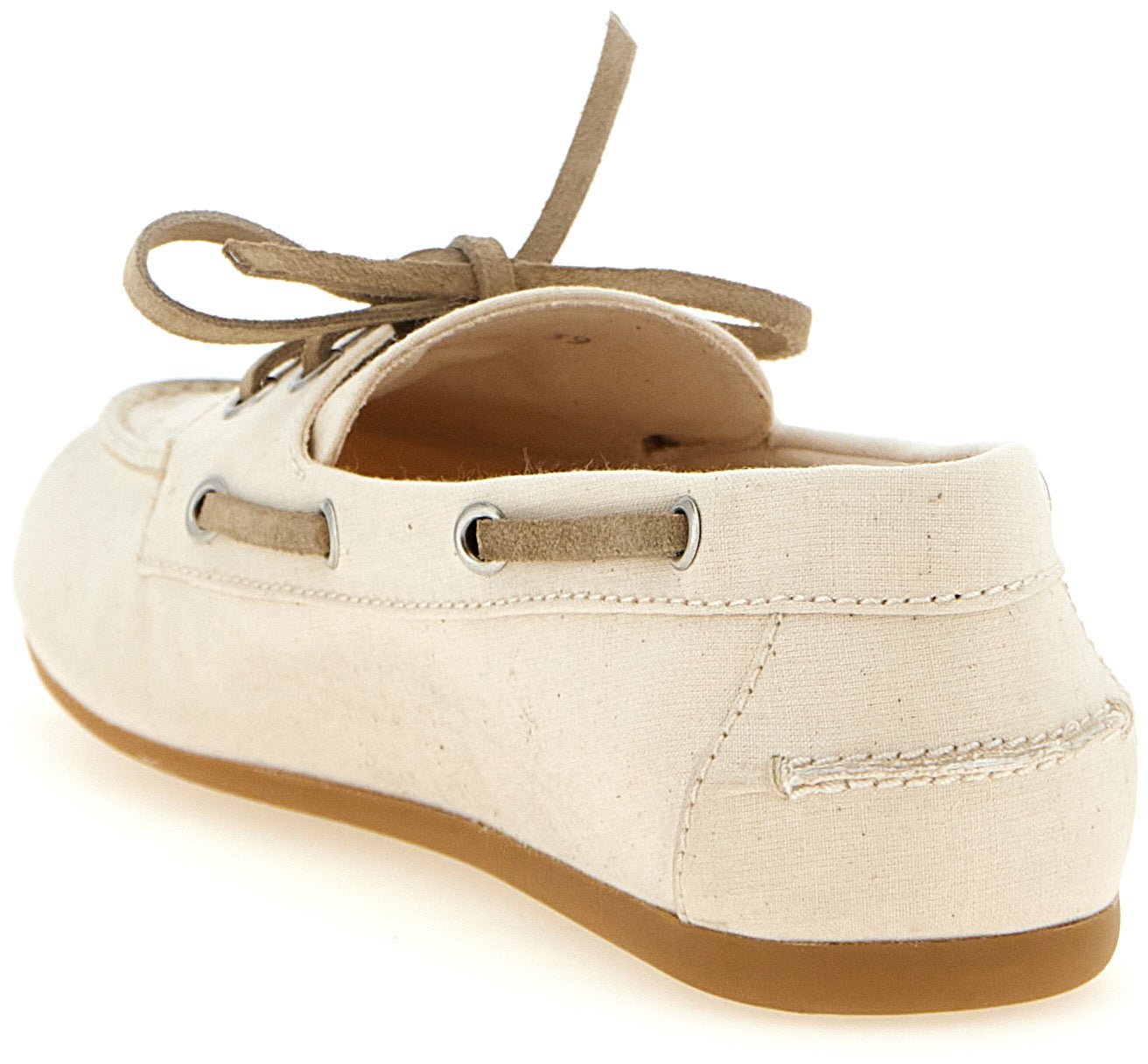 Miu Miu Beige Cotton Slip-On Loafers