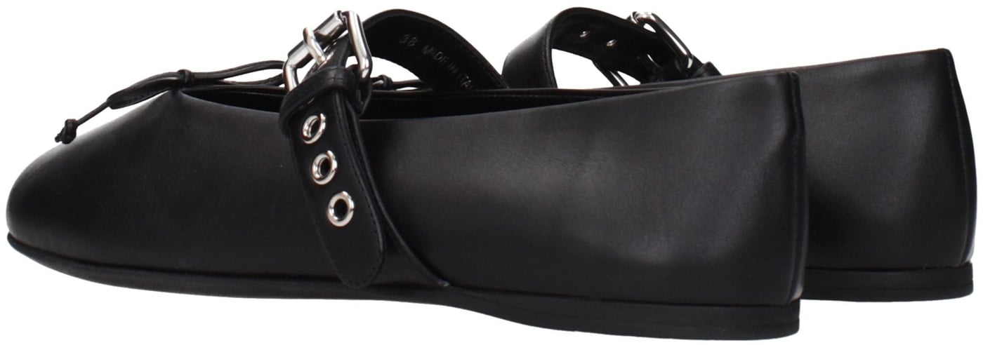 Miu Miu Black Leather Ballet Flats