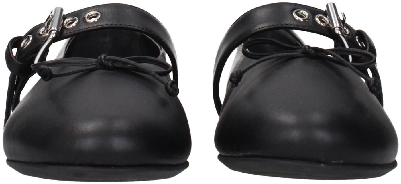 Miu Miu Black Leather Ballet Flats