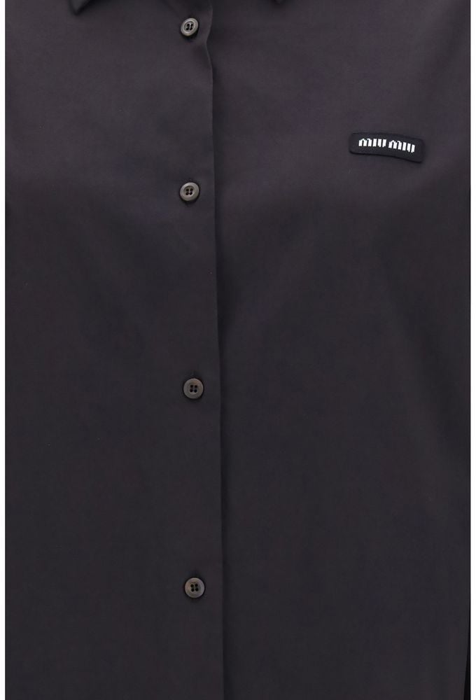 Miu Miu Black Cotton Dress Shirt