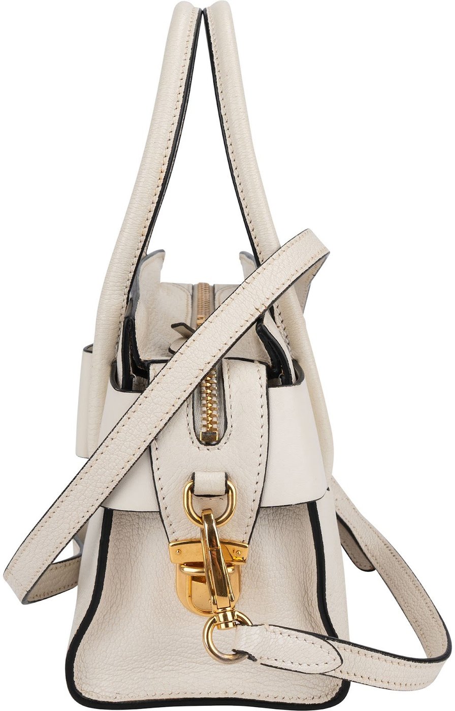 Miu Miu White Madras Leather Bow Handbag