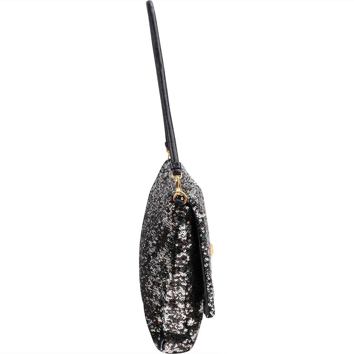 Miu Miu Bicolor Sequin Flap Hobo Shoulder Bag
