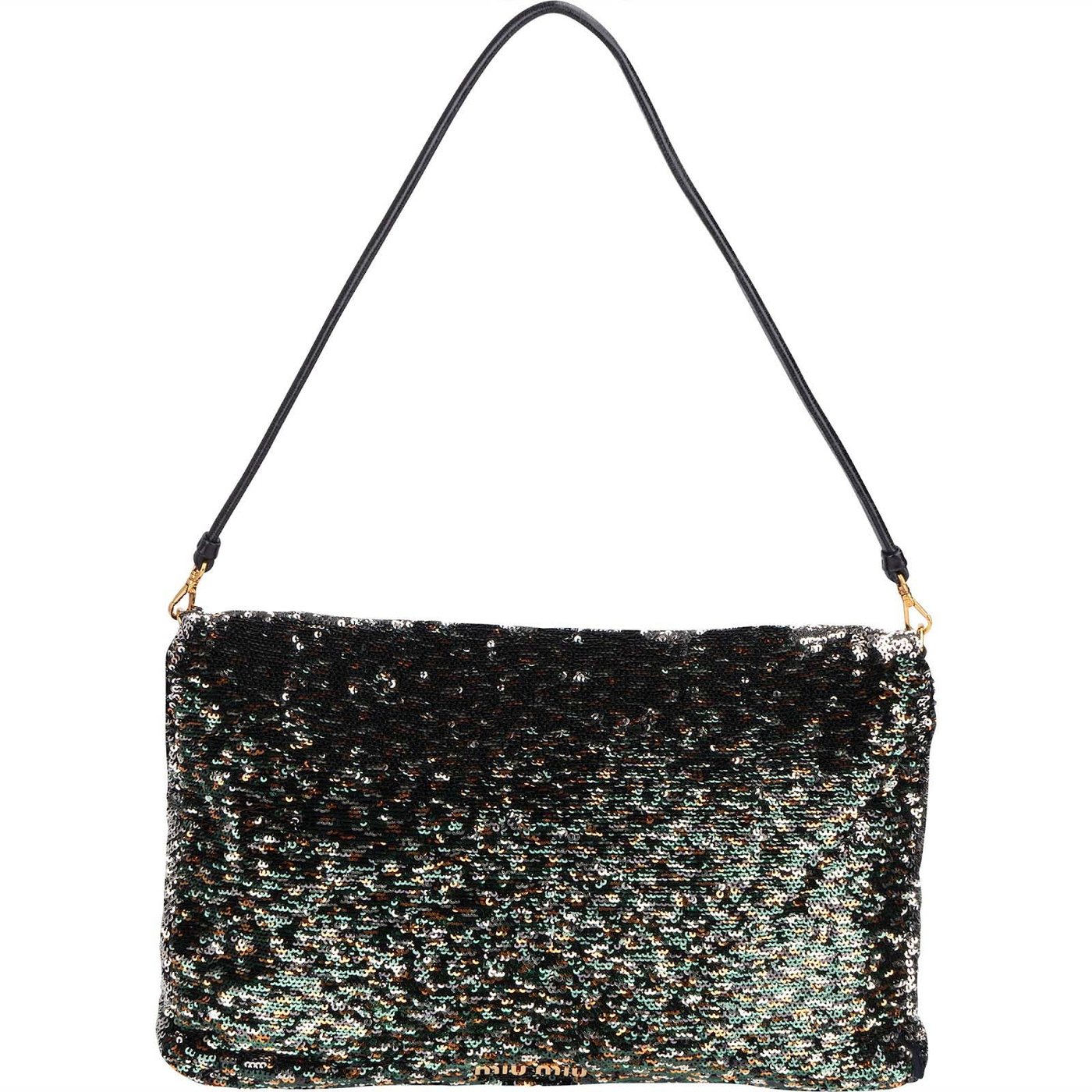 Miu Miu Bicolor Sequin Flap Hobo Shoulder Bag