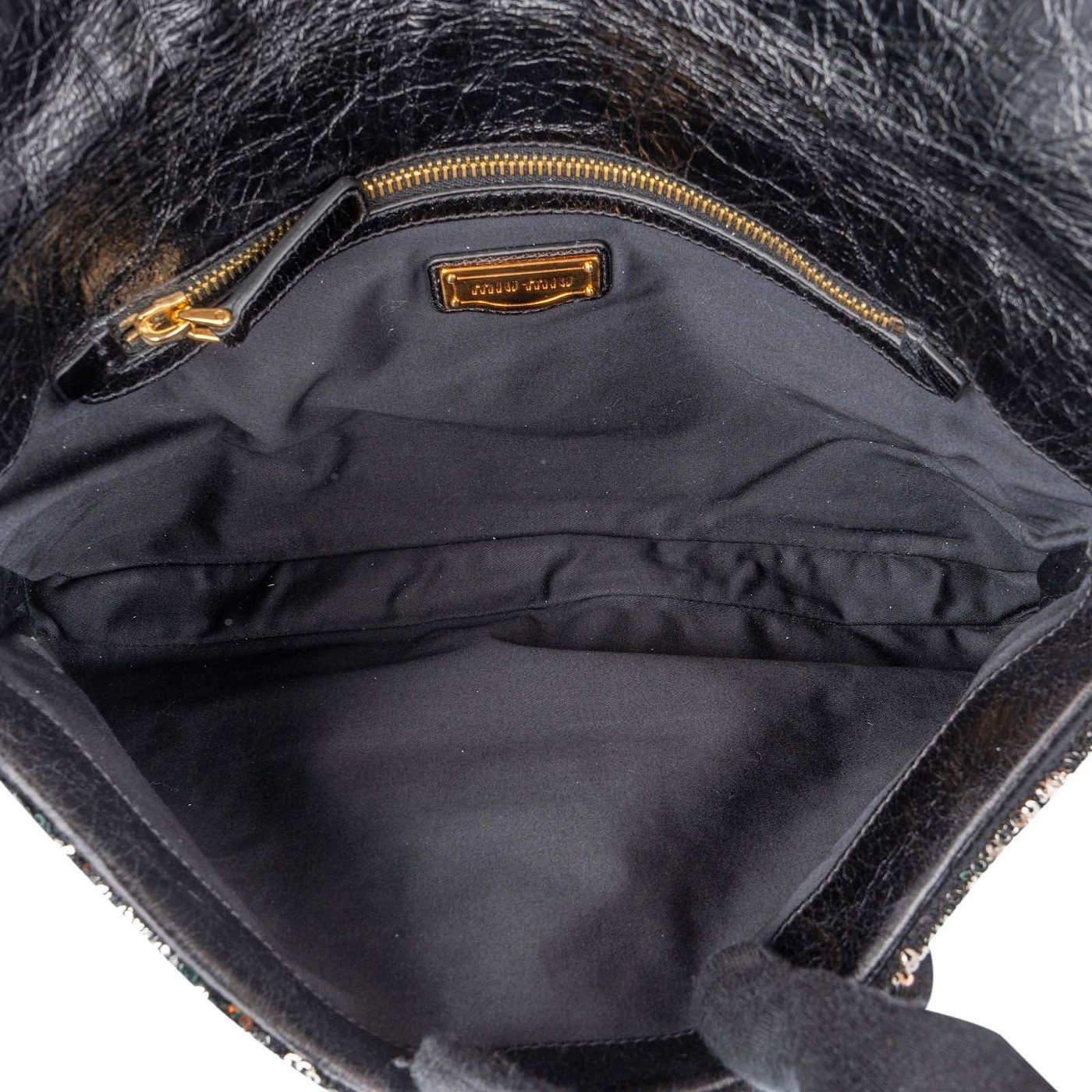 Miu Miu Bicolor Sequin Flap Hobo Shoulder Bag