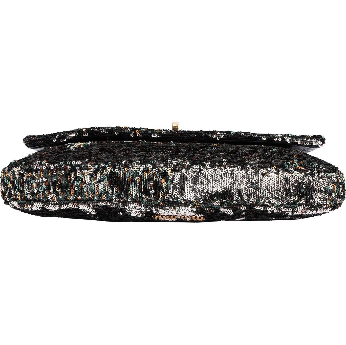 Miu Miu Bicolor Sequin Flap Hobo Shoulder Bag