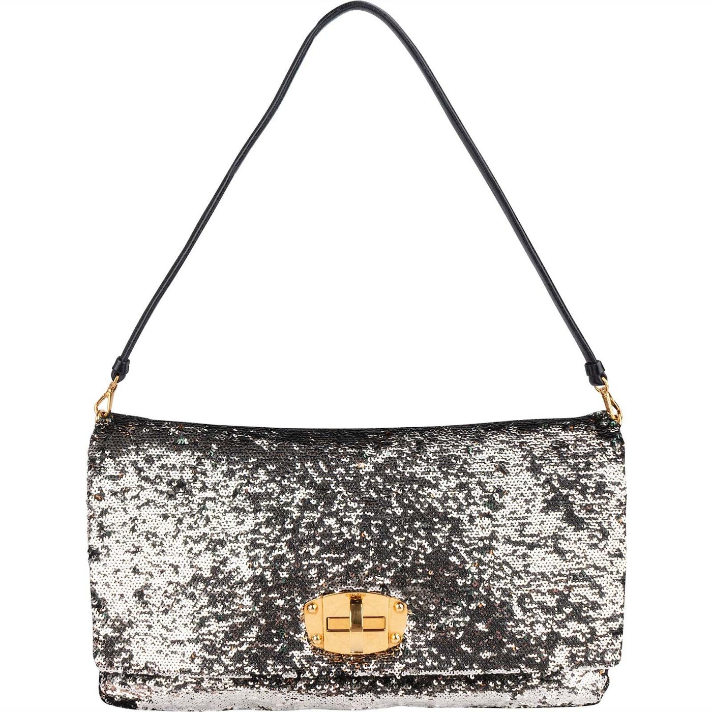 Miu Miu Bicolor Sequin Flap Hobo Shoulder Bag
