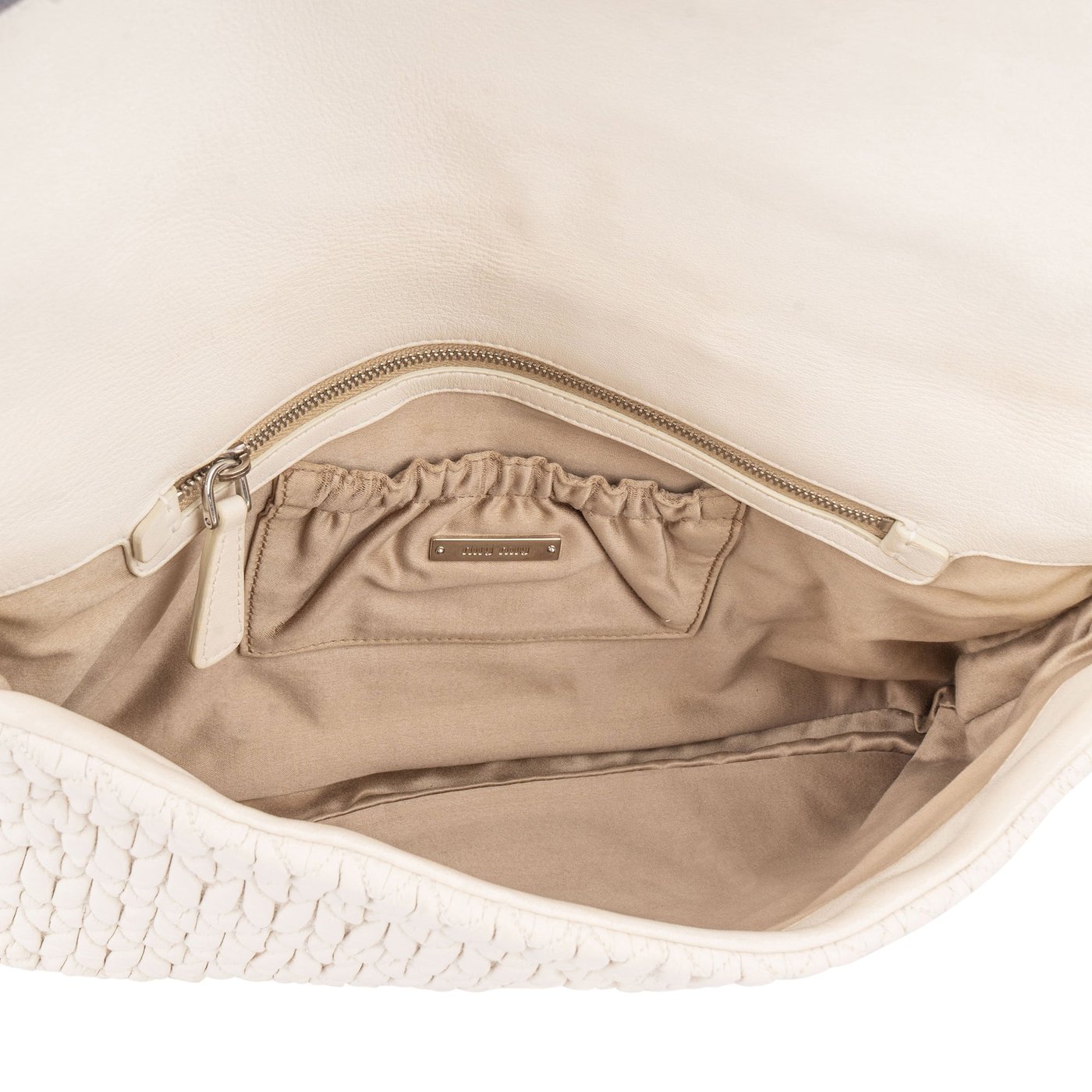Miu Miu Quilted Leather Crystal Shoulder Flap Bag