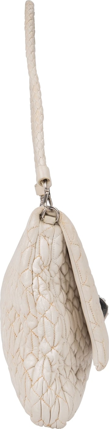 Miu Miu Quilted Leather Crystal Shoulder Flap Bag