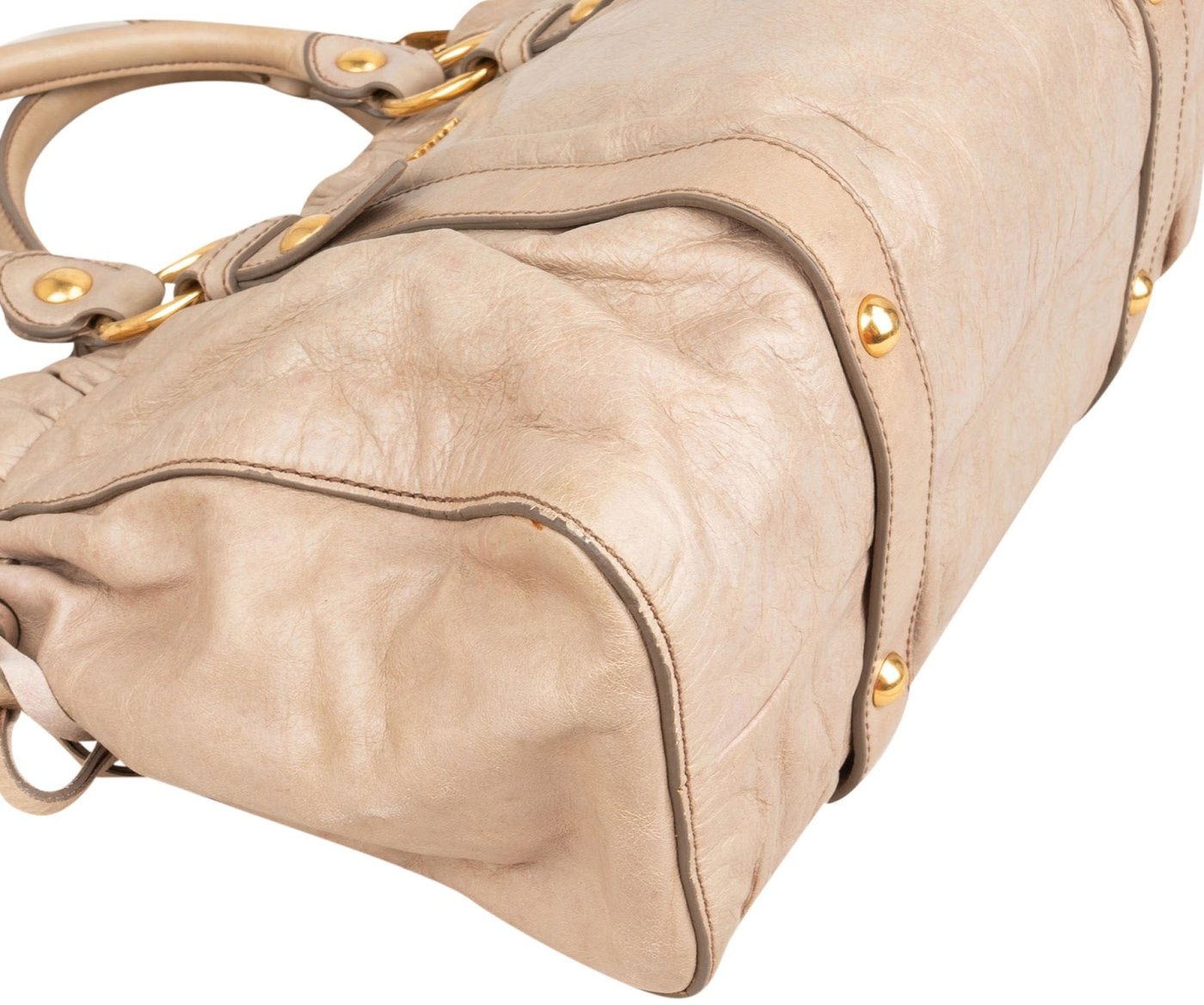 Miu Miu Vitello Lux Bauletto Satchel Handbag