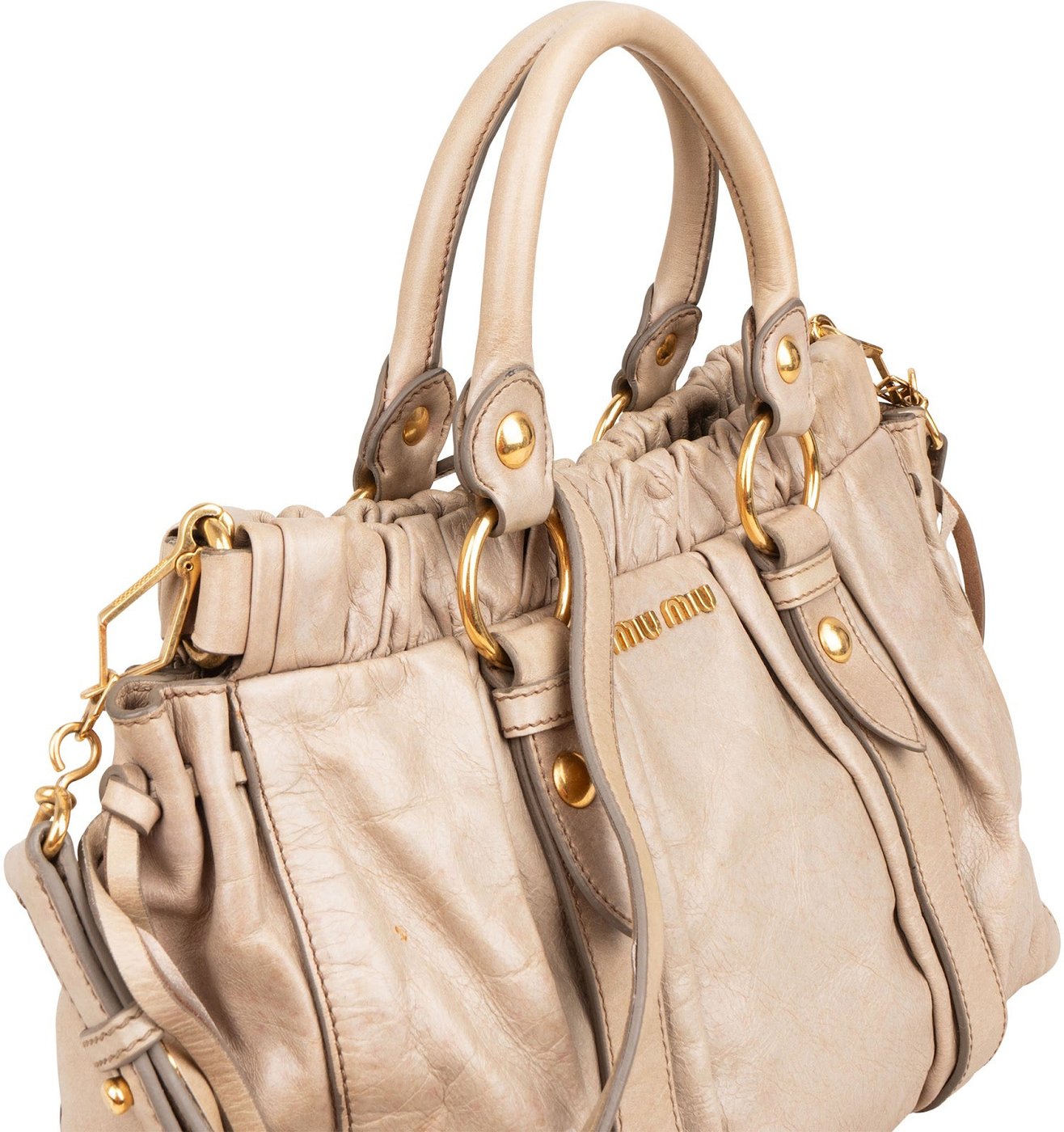 Miu Miu Vitello Lux Bauletto Satchel Handbag