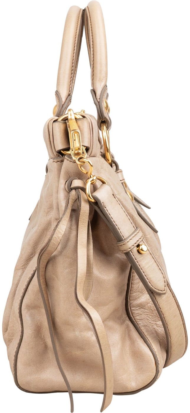 Miu Miu Vitello Lux Bauletto Satchel Handbag